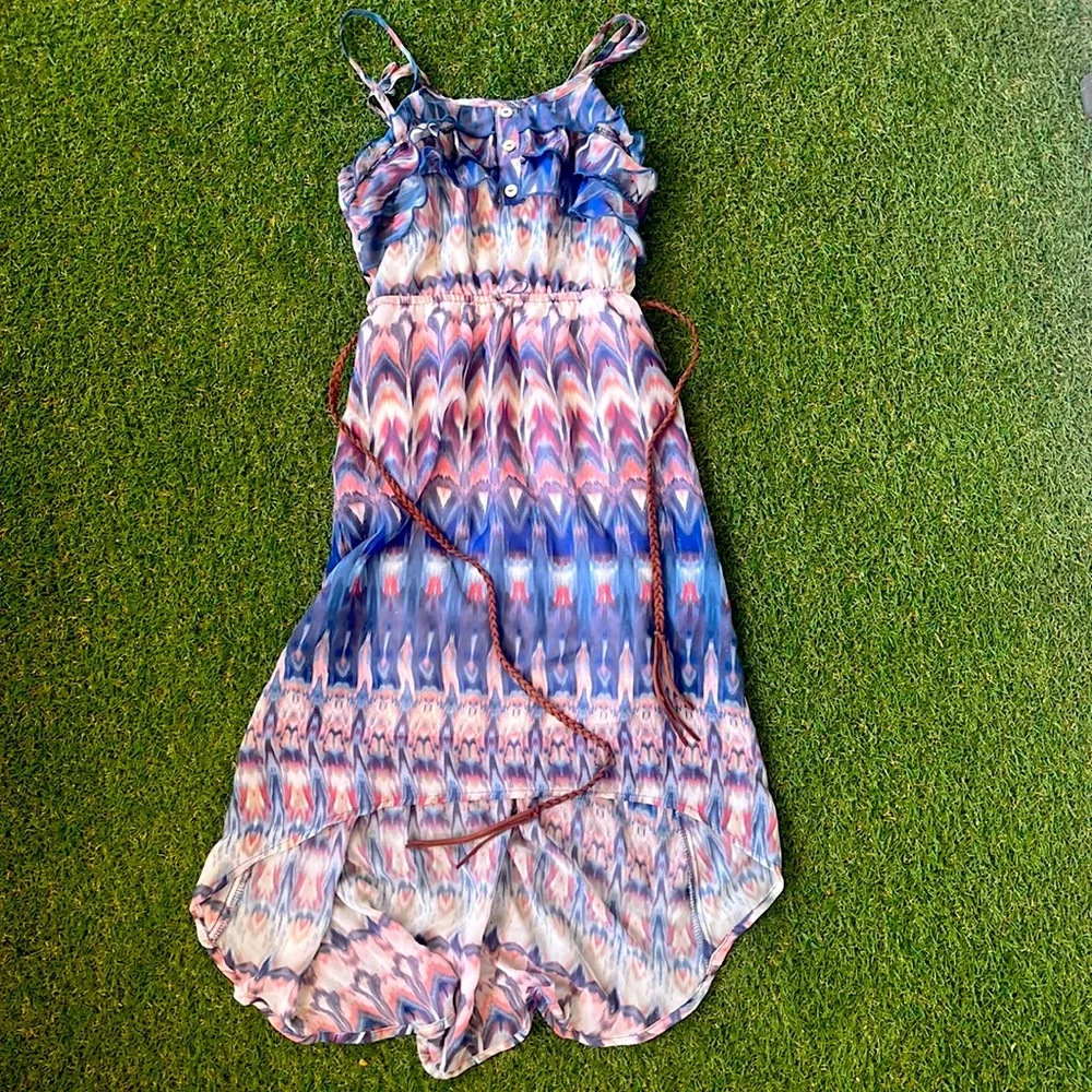 girls summer dress with belt - Picture 1 of 3